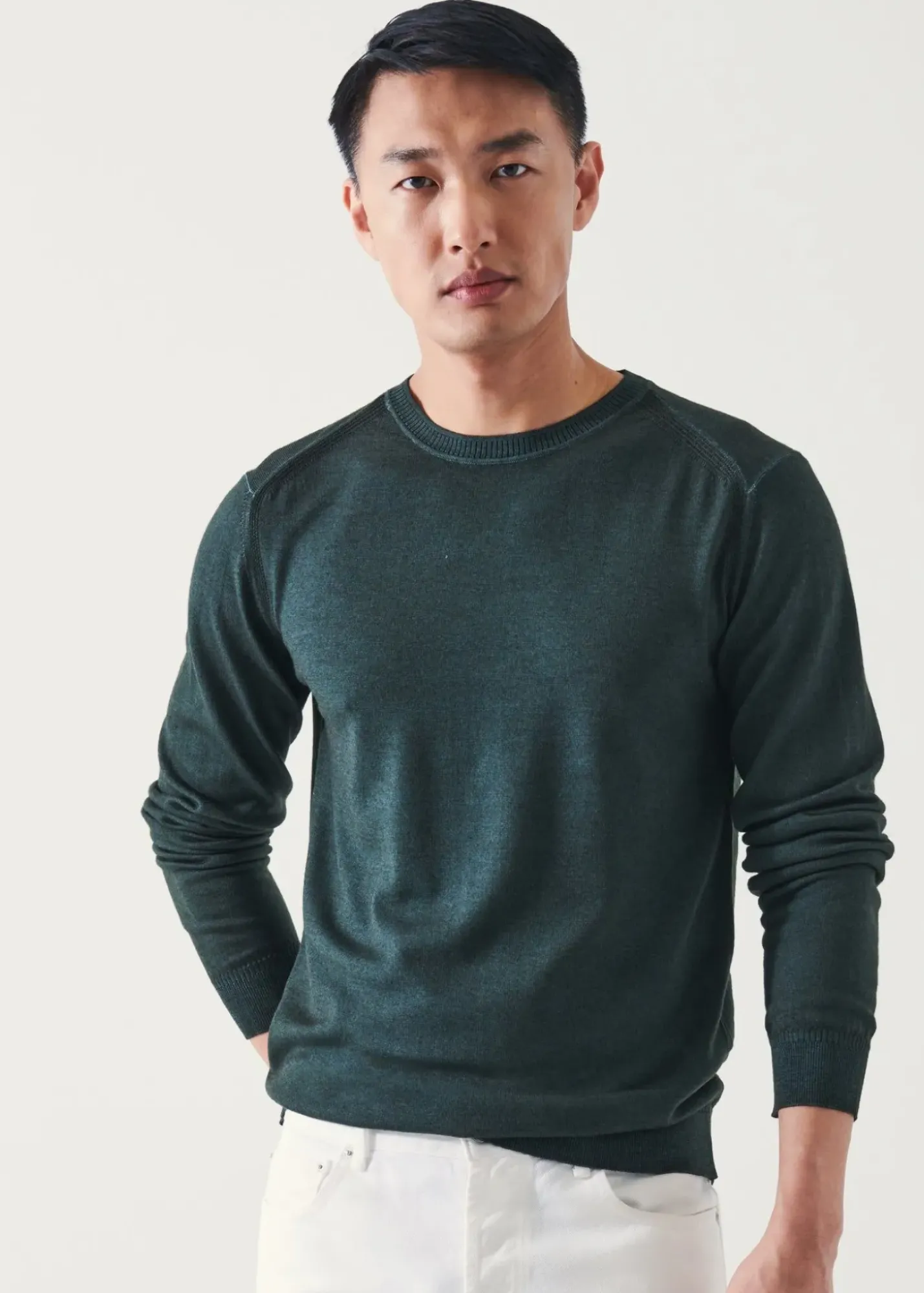 PATRICK ASSARAF Extra-Fine Merino Cold Dye Crewneck|Men Knitwear