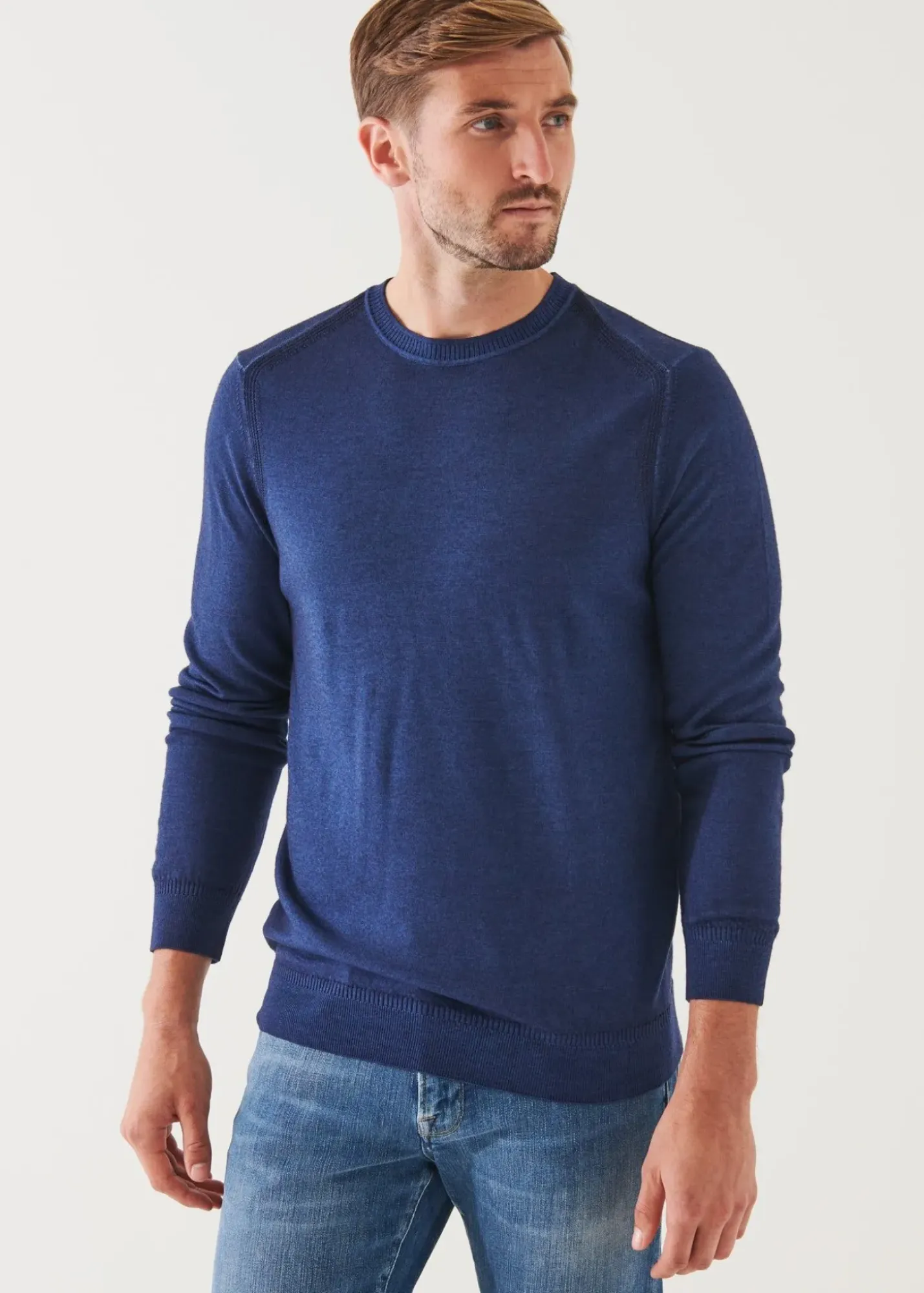 PATRICK ASSARAF Extra-Fine Merino Cold Dye Crewneck|Men Knitwear