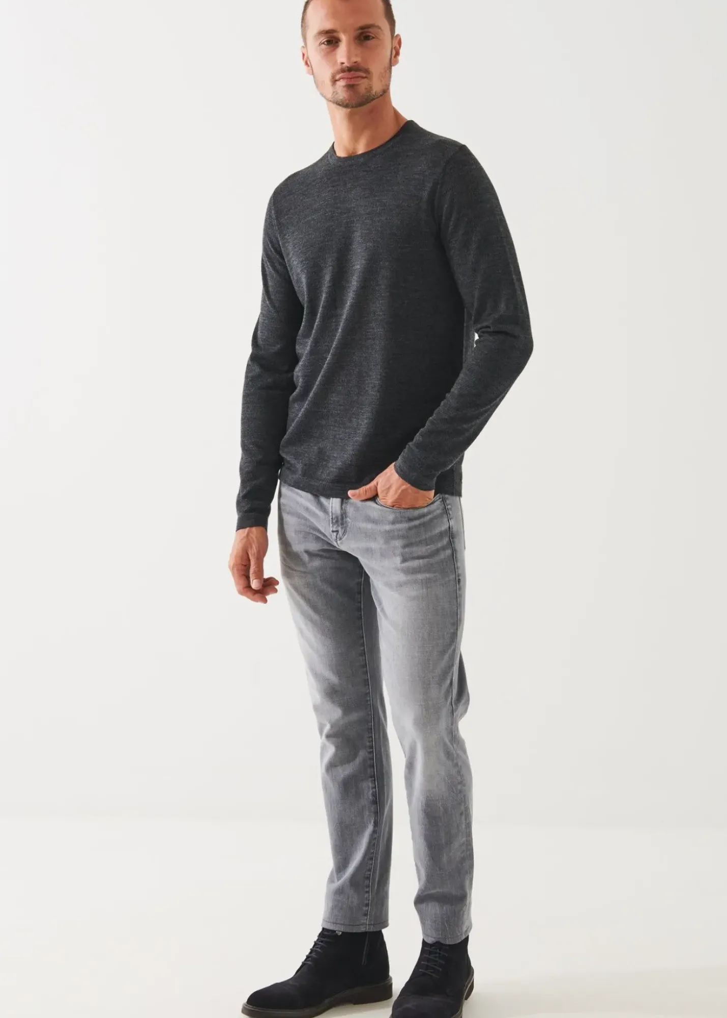 PATRICK ASSARAF Extra-Fine Merino Crewneck|Men Knitwear