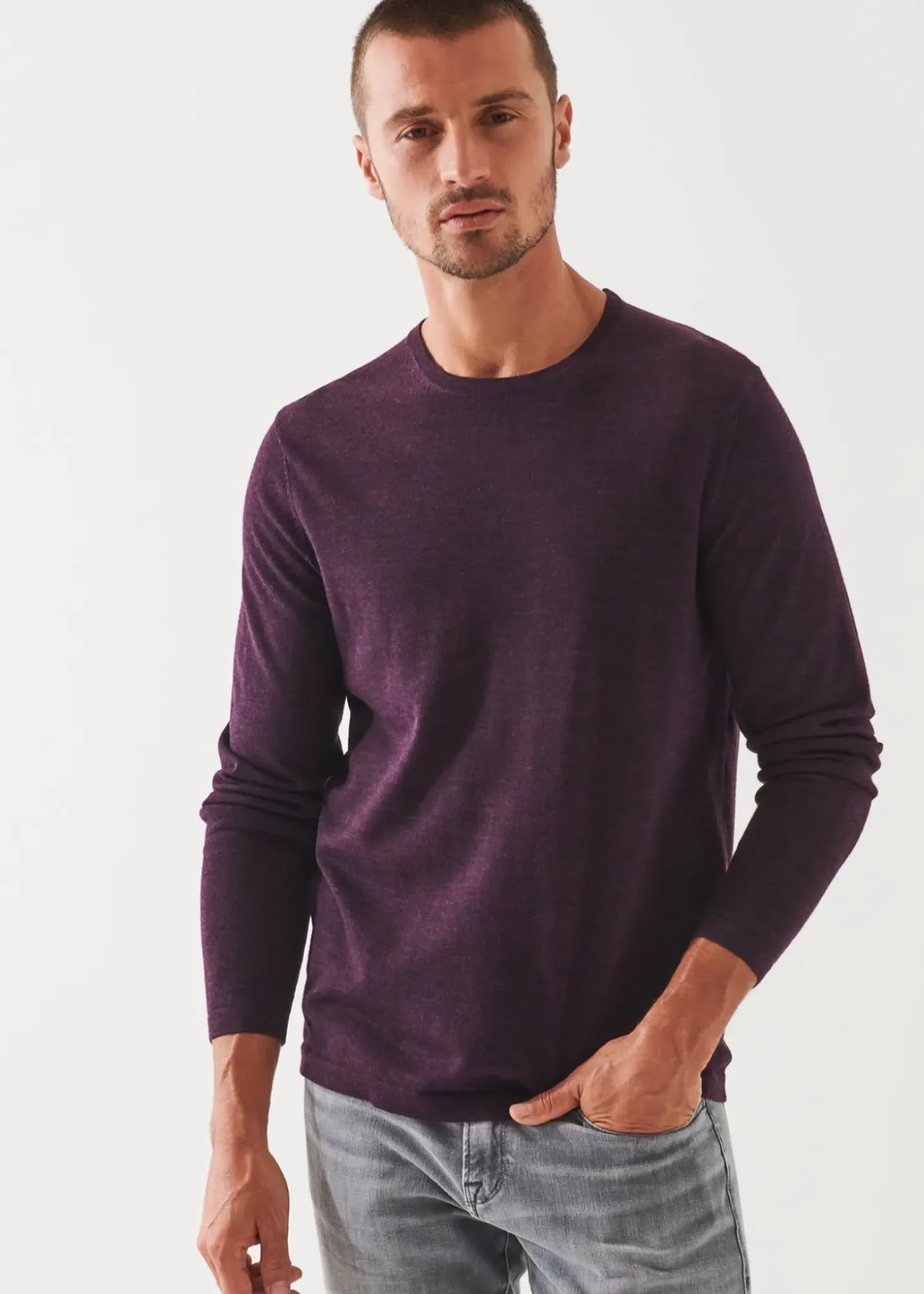 PATRICK ASSARAF Extra-Fine Merino Crewneck|Men Knitwear