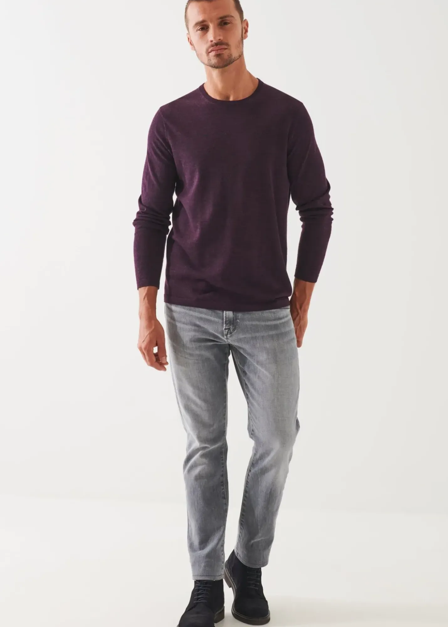 PATRICK ASSARAF Extra-Fine Merino Crewneck|Men Knitwear