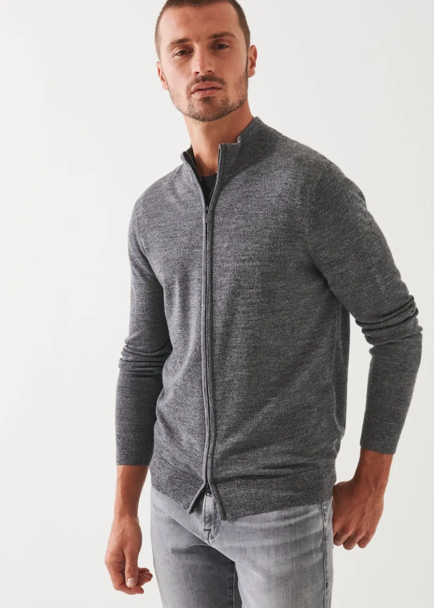PATRICK ASSARAF Extra-Fine Merino Full Zip|Men Knitwear