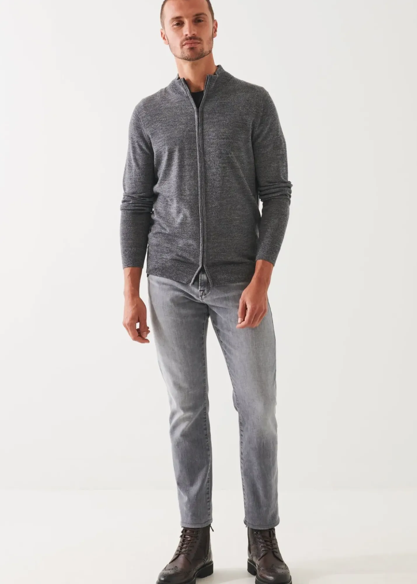 PATRICK ASSARAF Extra-Fine Merino Full Zip|Men Knitwear