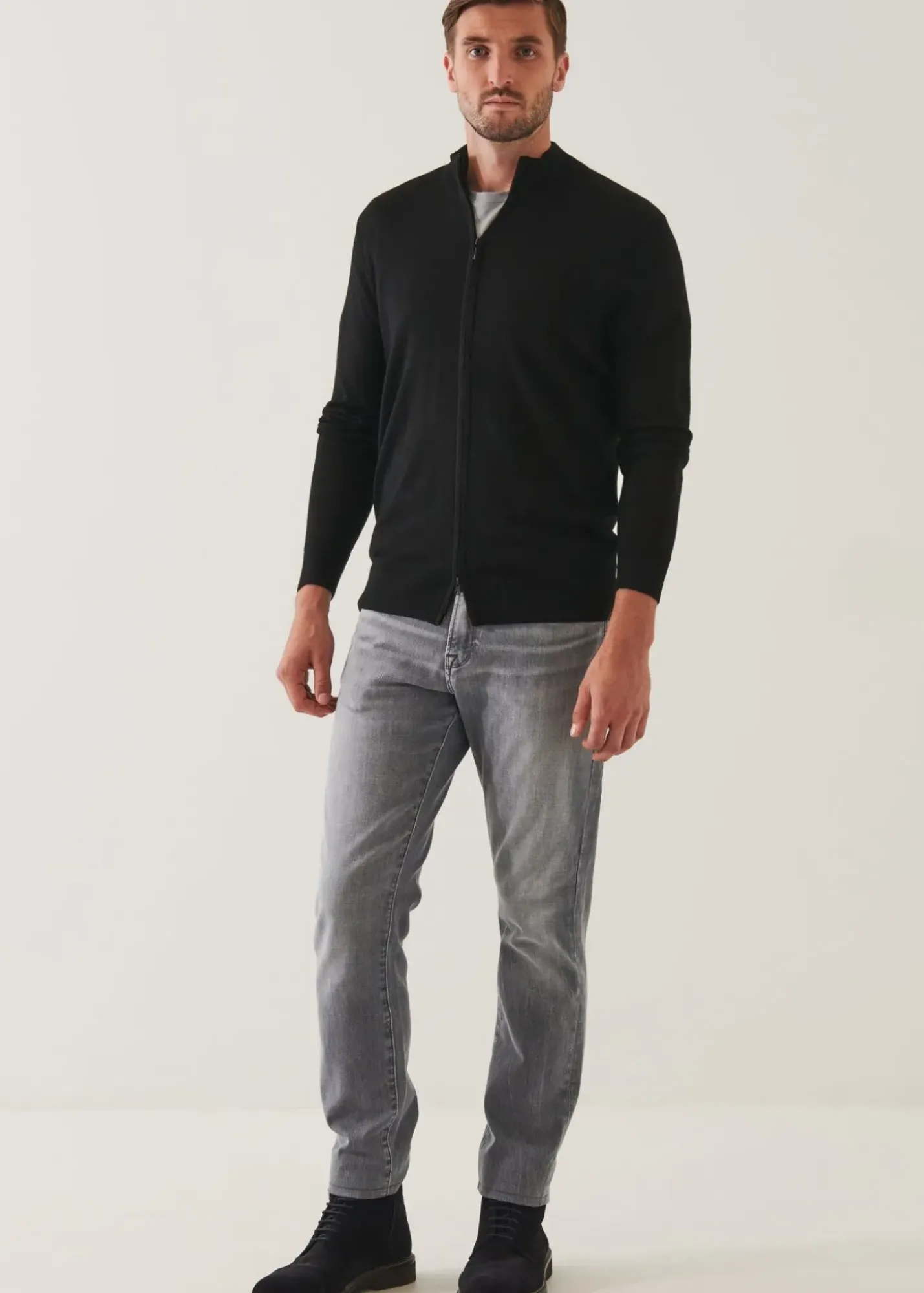 PATRICK ASSARAF Extra-Fine Merino Full Zip|Men Knitwear