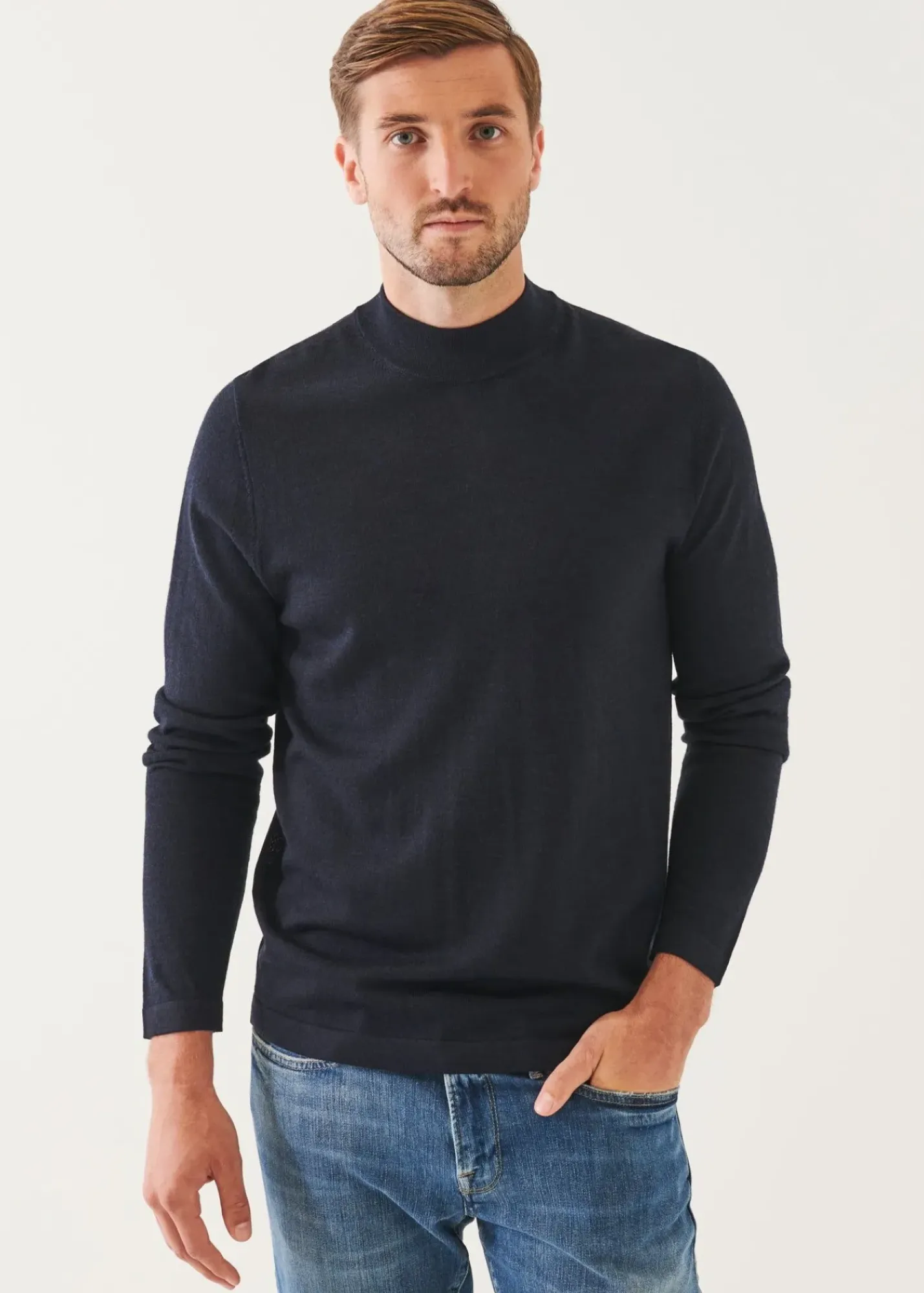 PATRICK ASSARAF Extra-Fine Merino Mock Neck|Men Knitwear