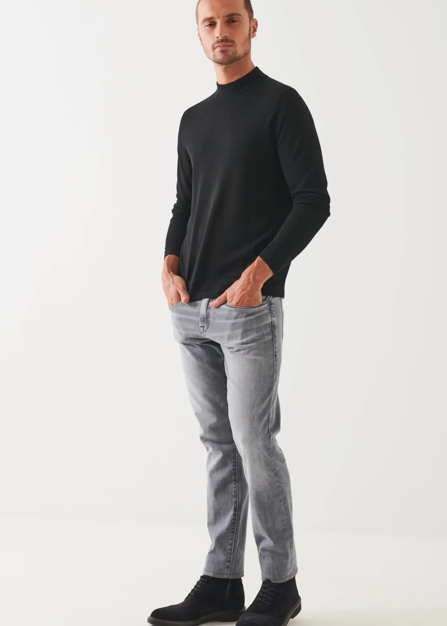 PATRICK ASSARAF Extra-Fine Merino Mock Neck|Men Knitwear
