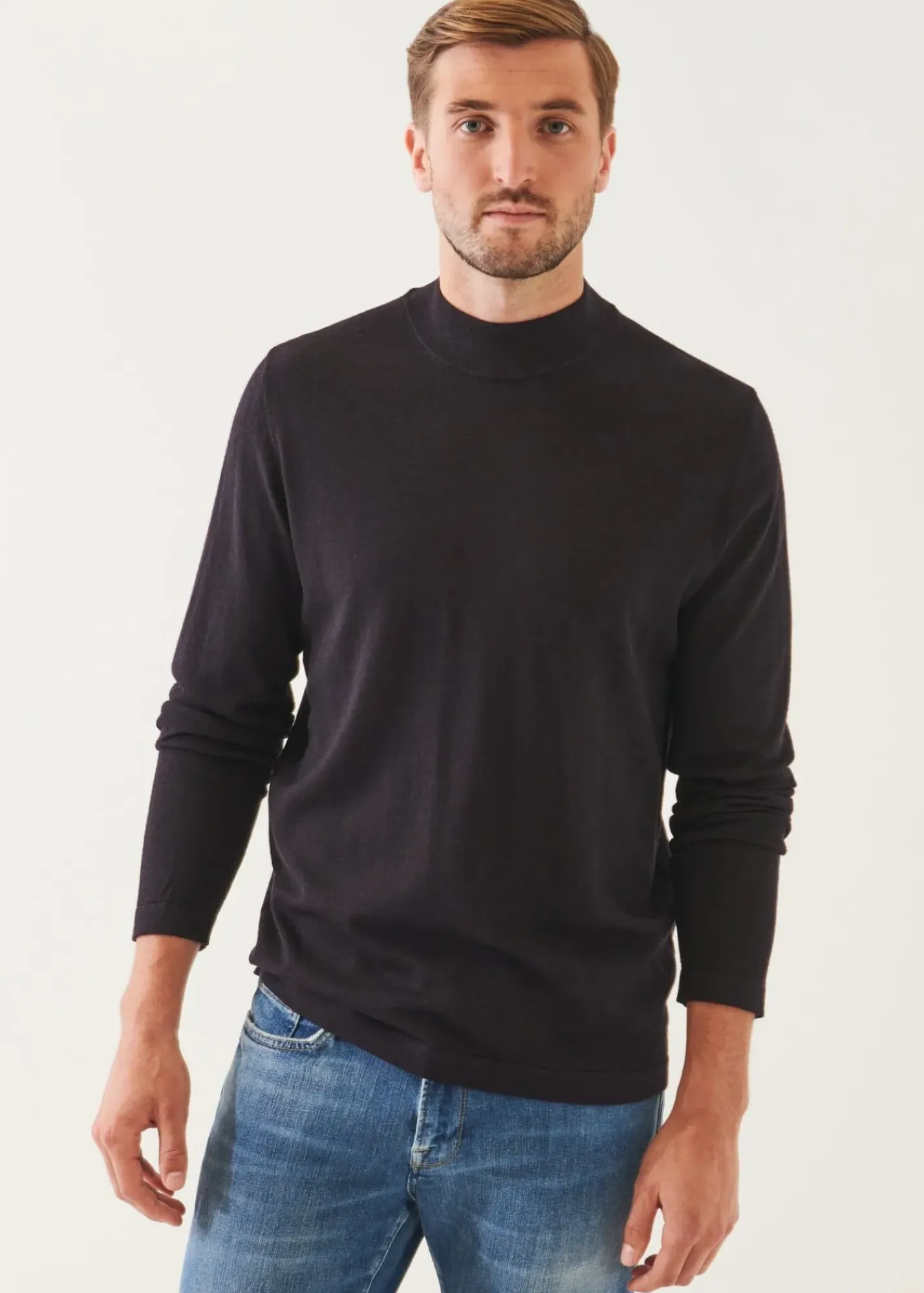 PATRICK ASSARAF Extra-Fine Merino Mock Neck|Men Knitwear