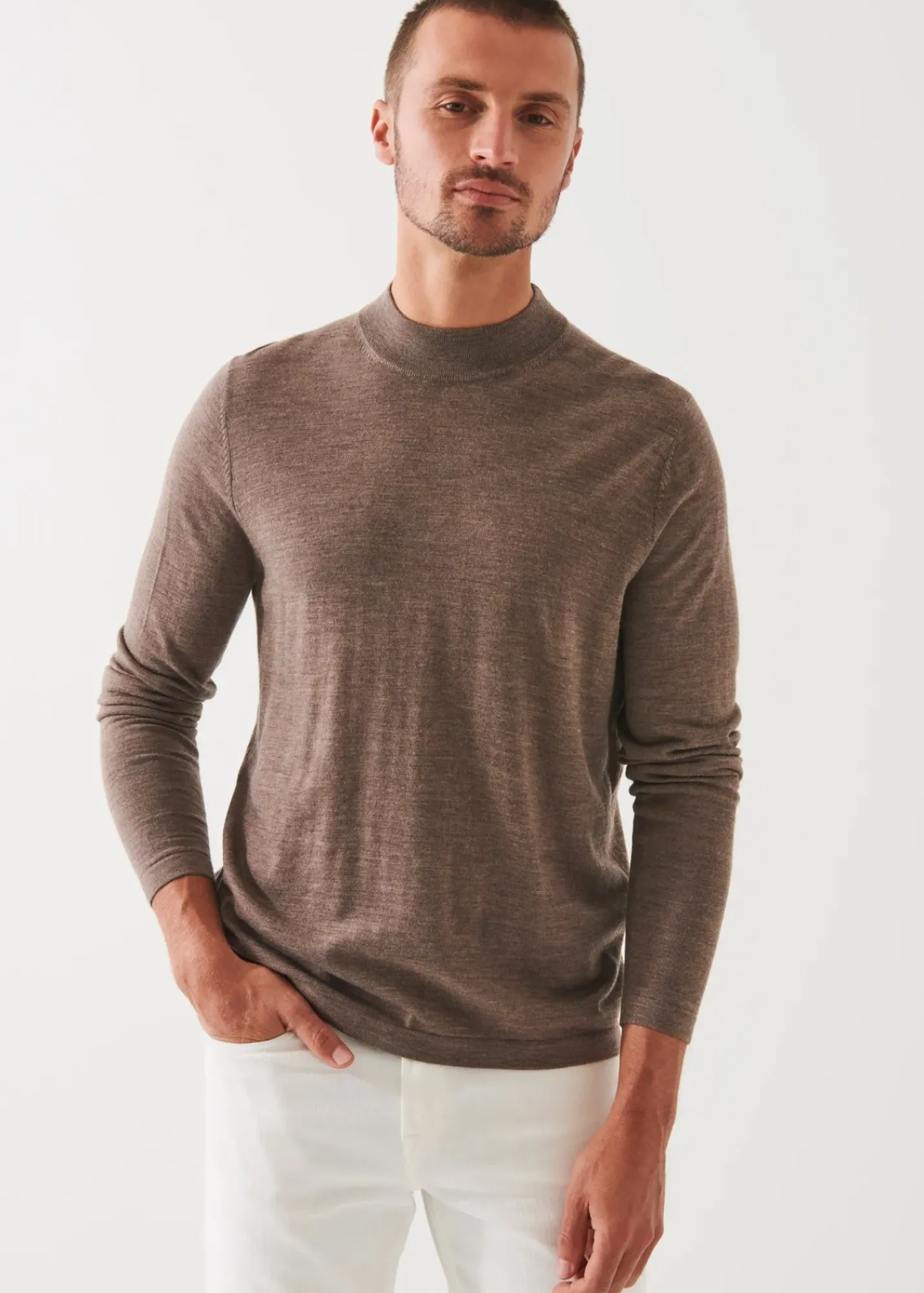 PATRICK ASSARAF Extra-Fine Merino Mock Neck|Men Knitwear