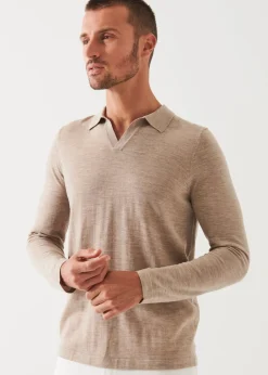PATRICK ASSARAF Extra-Fine Merino Open Polo|Men Polos