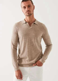 PATRICK ASSARAF Extra-Fine Merino Open Polo|Men Polos