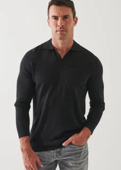 PATRICK ASSARAF Extra-Fine Merino Open Polo|Men Polos