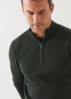PATRICK ASSARAF Extra-Fine Merino Quarter Zip|Men Knitwear