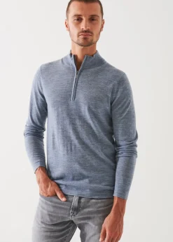 PATRICK ASSARAF Extra-Fine Merino Quarter Zip|Men Knitwear