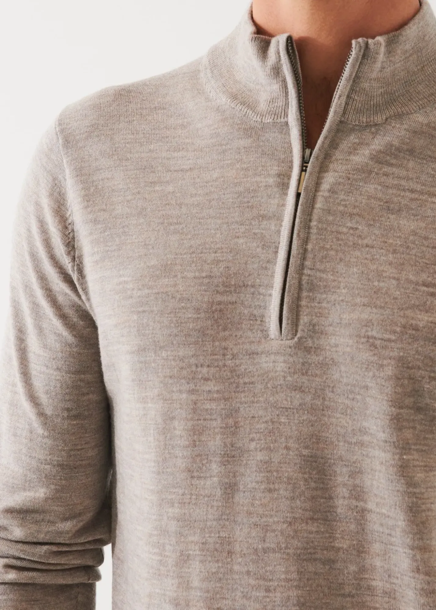 PATRICK ASSARAF Extra-Fine Merino Quarter Zip|Men Knitwear
