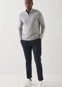 PATRICK ASSARAF Extra-Fine Merino Quarter Zip|Men Knitwear