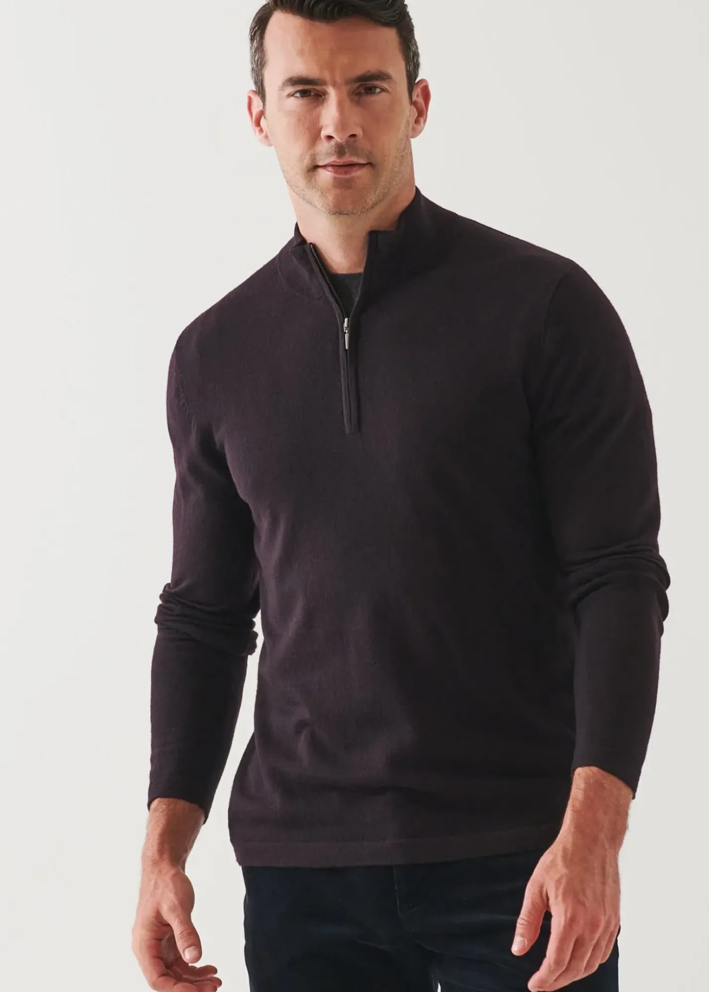 PATRICK ASSARAF Extra-Fine Merino Quarter Zip|Men Knitwear