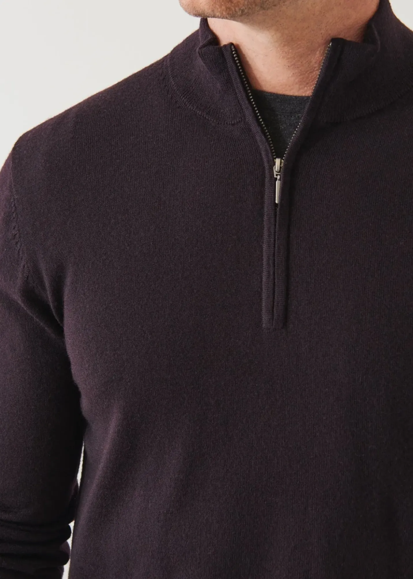 PATRICK ASSARAF Extra-Fine Merino Quarter Zip|Men Knitwear