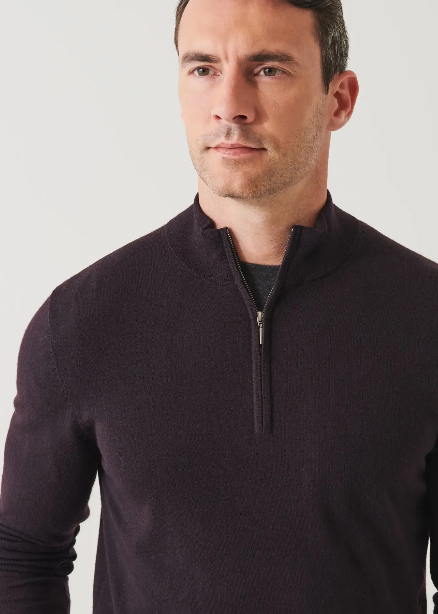 PATRICK ASSARAF Extra-Fine Merino Quarter Zip|Men Knitwear