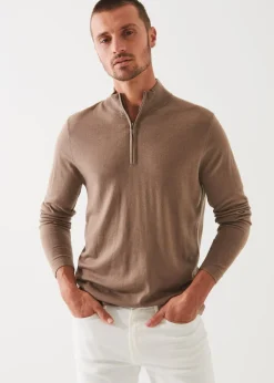 PATRICK ASSARAF Extra-Fine Merino Quarter Zip|Men Knitwear