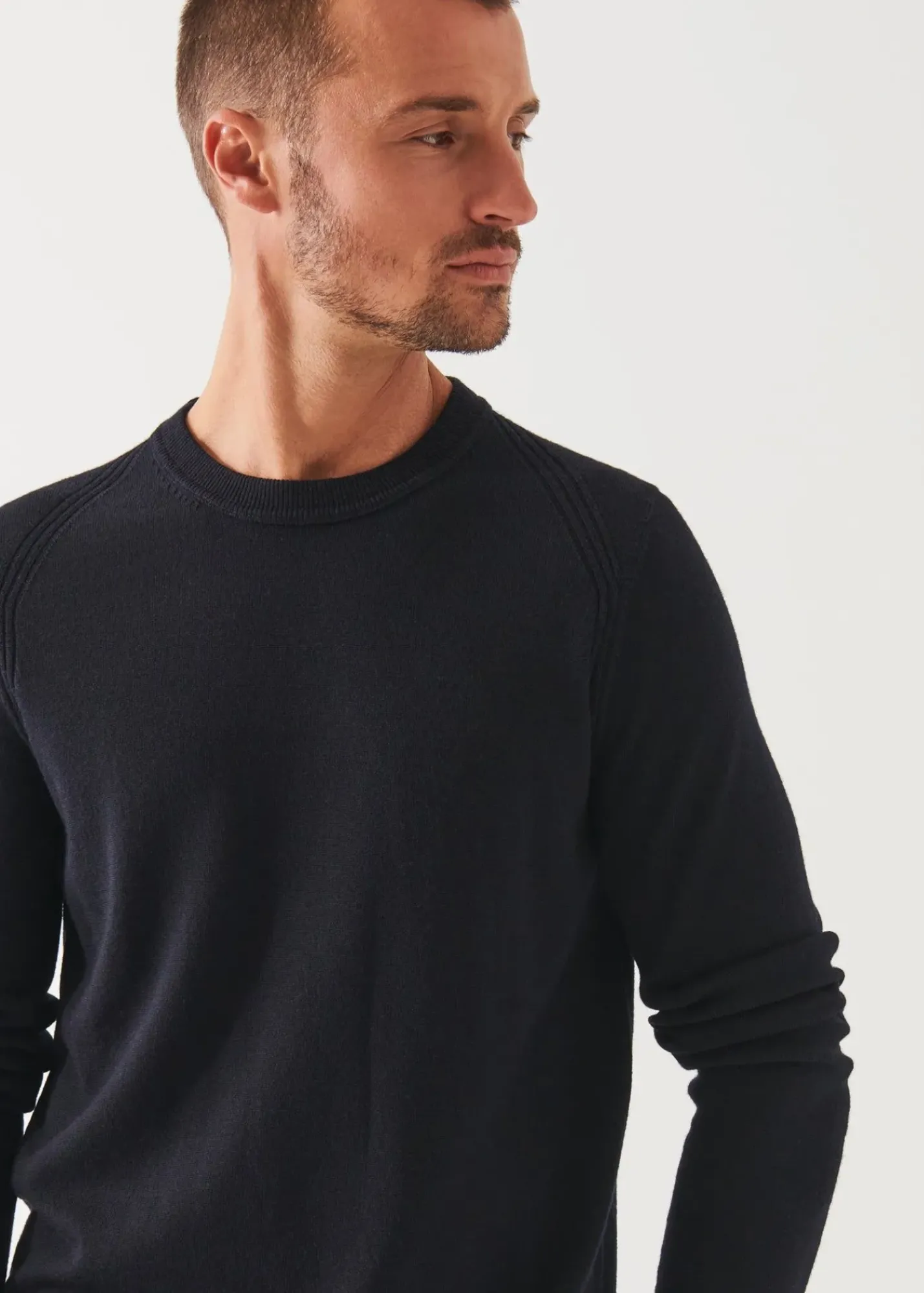 PATRICK ASSARAF Extra-Fine Merino Raglan Crewneck|Men Knitwear