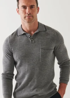 PATRICK ASSARAF Extra-Fine Merino Tipped Polo Sweater|Men Polos