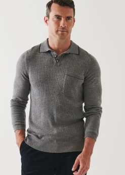 PATRICK ASSARAF Extra-Fine Merino Tipped Polo Sweater|Men Knitwear