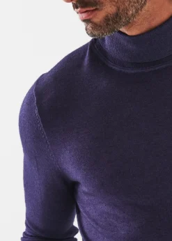 PATRICK ASSARAF Extra-Fine Merino Vintage Wash Turtleneck|Men Knitwear