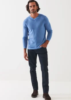 PATRICK ASSARAF Extra-Fine Merino Vintage Wash V-Neck|Men Knitwear