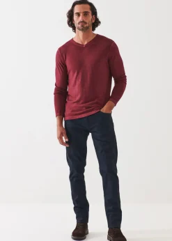PATRICK ASSARAF Extra-Fine Merino Vintage Wash V-Neck|Men Knitwear