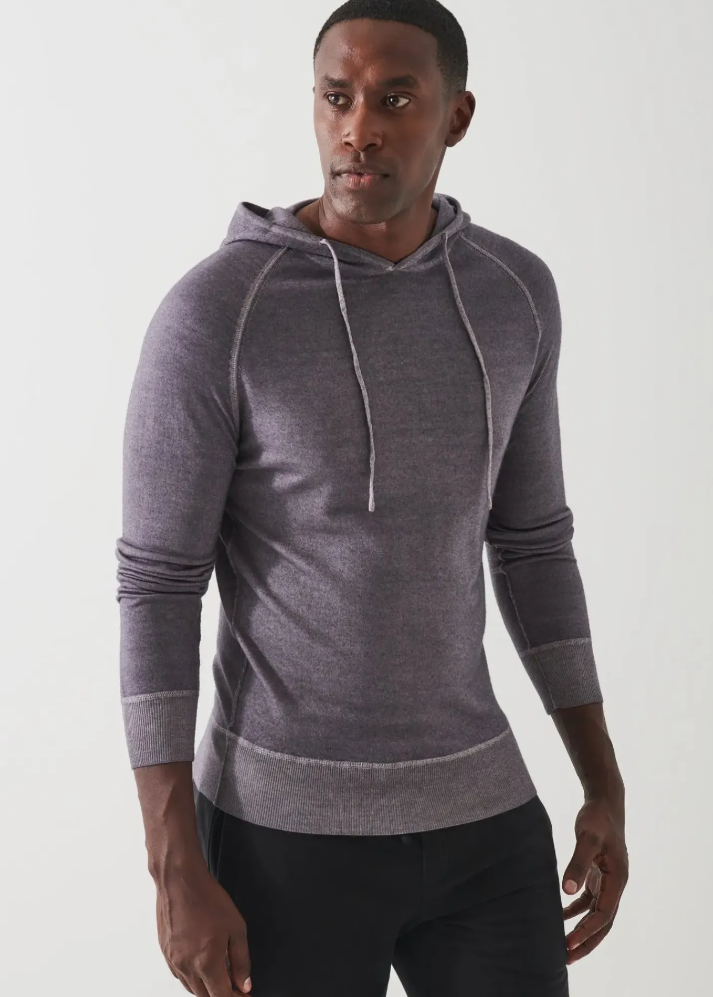 PATRICK ASSARAF Extra-Fine Merino Vintage Wash Hoodie|Men Knitwear