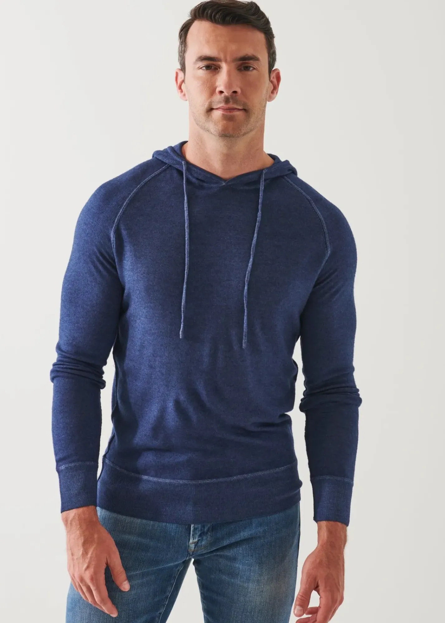 PATRICK ASSARAF Extra-Fine Merino Vintage Wash Hoodie|Men Knitwear