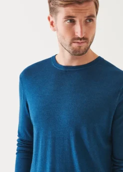 PATRICK ASSARAF Extra-Fine Merino Vintage Wash Crewneck|Men Knitwear
