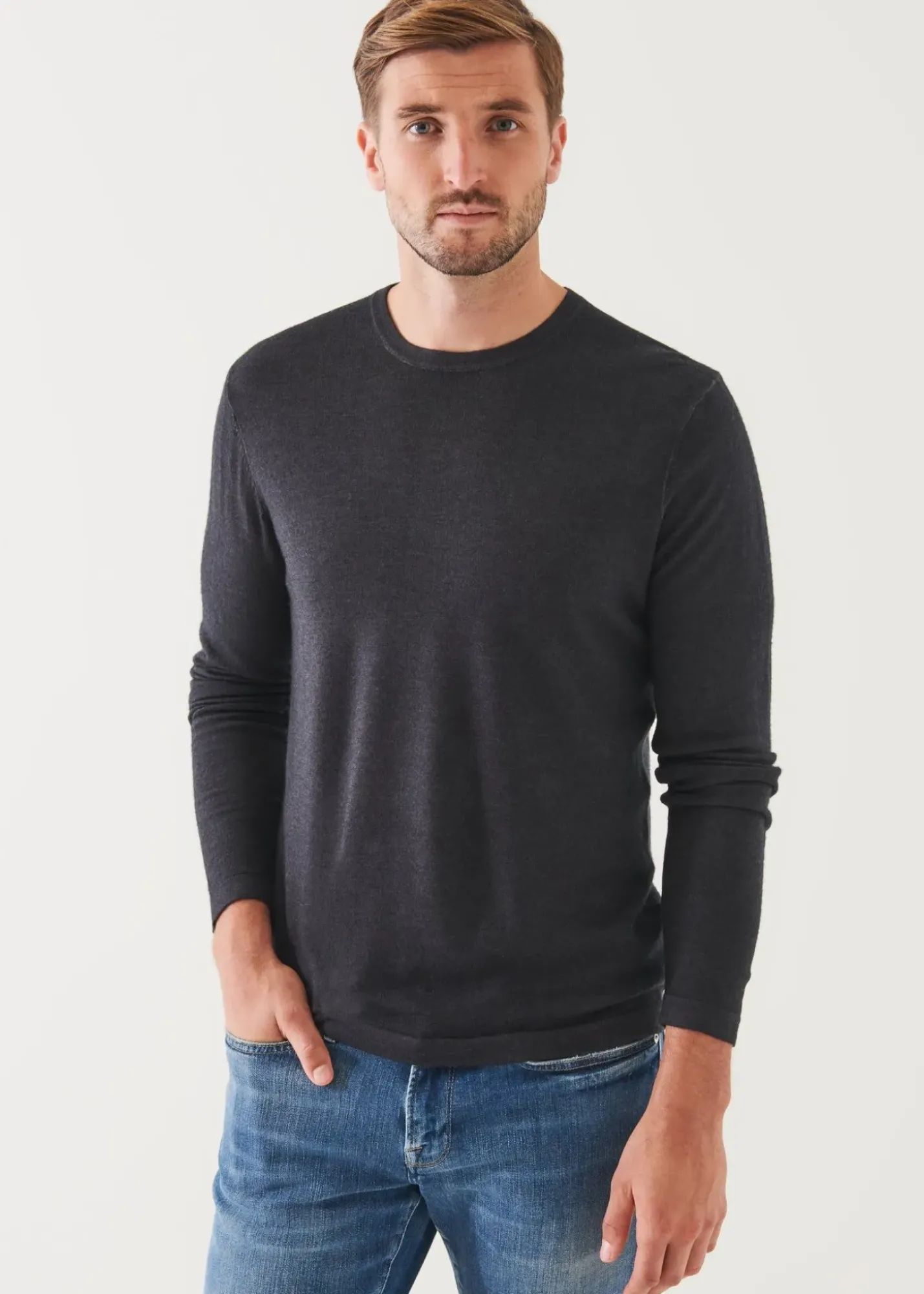 PATRICK ASSARAF Extra-Fine Merino Vintage Wash Crewneck|Men Knitwear
