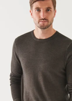 PATRICK ASSARAF Extra-Fine Merino Vintage Wash Crewneck|Men Knitwear