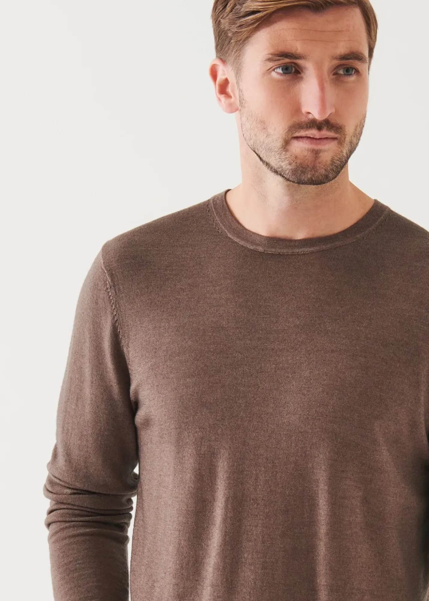 PATRICK ASSARAF Extra-Fine Merino Vintage Wash Crewneck|Men Knitwear