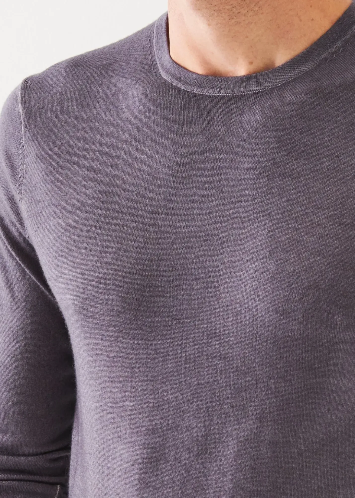 PATRICK ASSARAF Extra-Fine Merino Vintage Wash Crewneck|Men Knitwear
