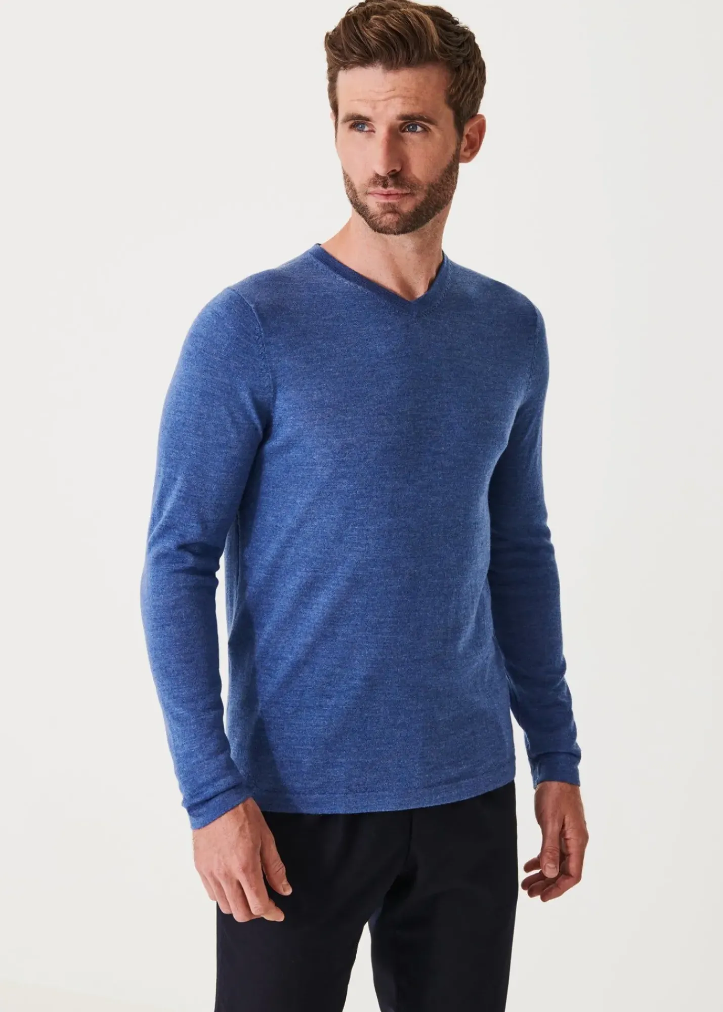PATRICK ASSARAF Extra-Fine Merino V-Neck|Men Knitwear