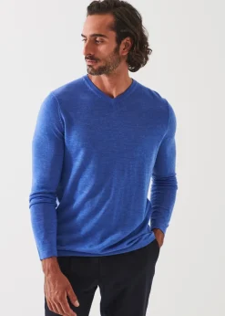 PATRICK ASSARAF Extra-Fine Merino V-Neck|Men Knitwear