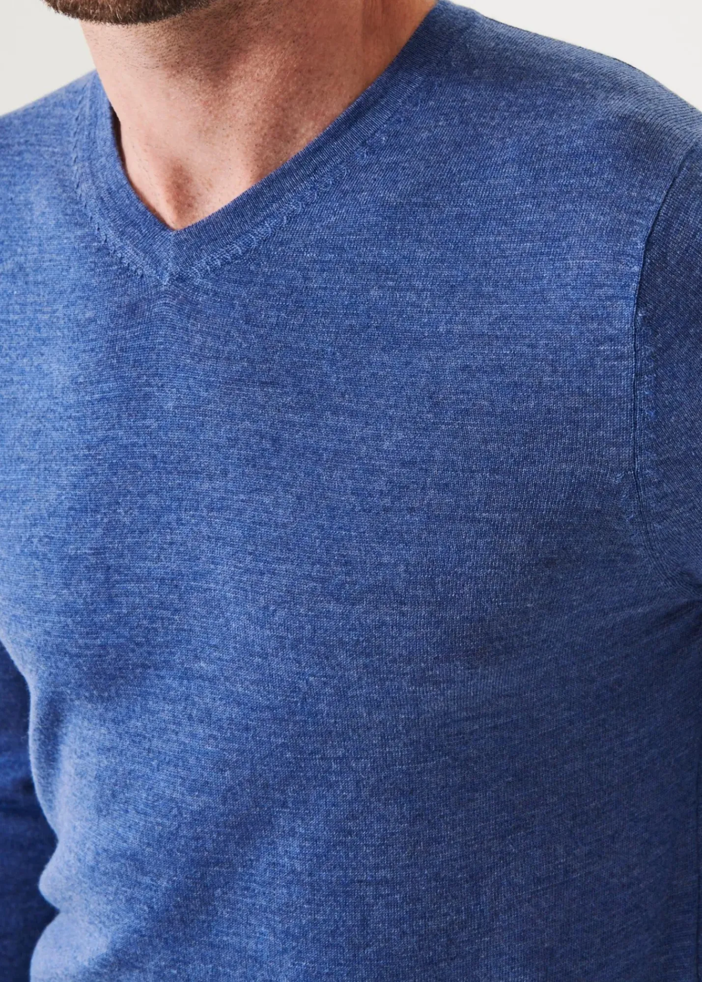 PATRICK ASSARAF Extra-Fine Merino V-Neck|Men Knitwear