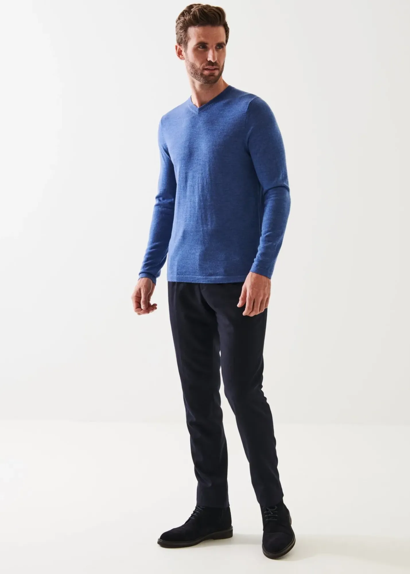 PATRICK ASSARAF Extra-Fine Merino V-Neck|Men Knitwear