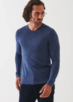 PATRICK ASSARAF Extra-Fine Merino V-Neck|Men Knitwear