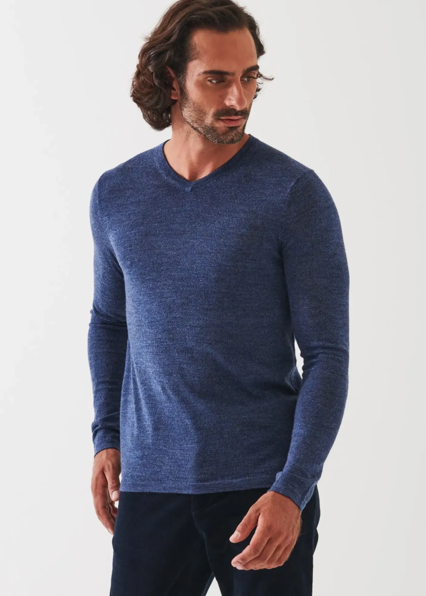 PATRICK ASSARAF Extra-Fine Merino V-Neck|Men Knitwear