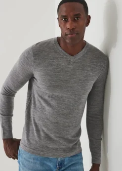 PATRICK ASSARAF Extra-Fine Merino V-Neck|Men Knitwear