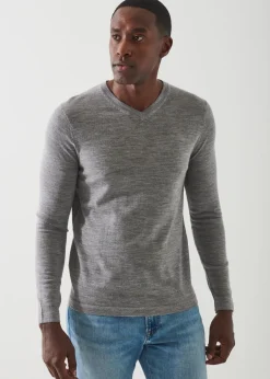PATRICK ASSARAF Extra-Fine Merino V-Neck|Men Knitwear