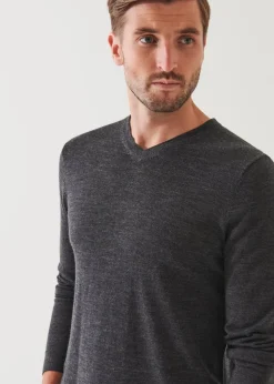 PATRICK ASSARAF Extra-Fine Merino V-Neck|Men Knitwear