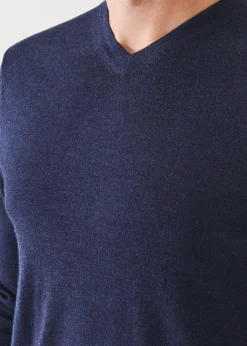 PATRICK ASSARAF Extra-Fine Merino V-Neck|Men Knitwear