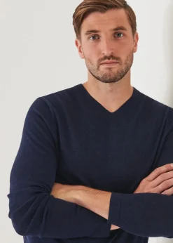 PATRICK ASSARAF Extra-Fine Merino V-Neck|Men Knitwear