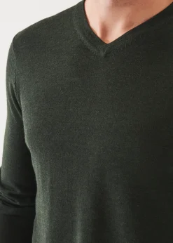 PATRICK ASSARAF Extra-Fine Merino V-Neck|Men Knitwear