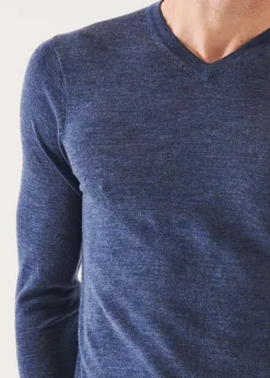 PATRICK ASSARAF Extra-Fine Merino V-Neck|Men Knitwear
