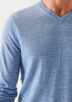 PATRICK ASSARAF Extra-Fine Merino V-Neck|Men Knitwear